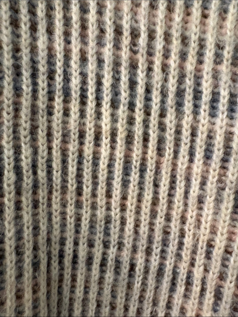 Relaxed Multicolored Ribbed Cowl-Neck Sweater - Picture 3 of 7